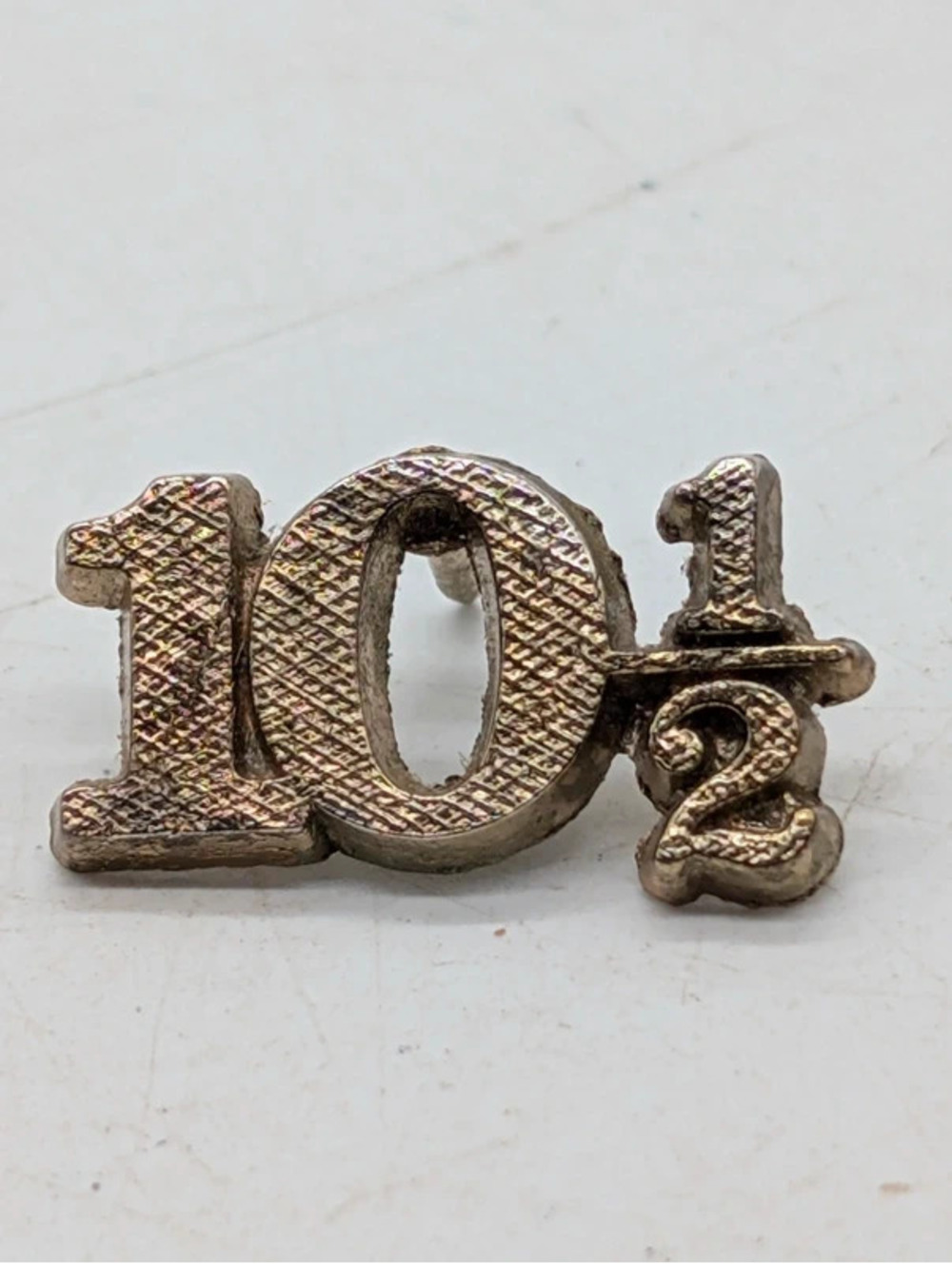 Vintage Gold Tone 10 1/2 Number Lapel Pin Service Award